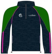 CS Clonshire Equestrian Half Zip Top (Navy Green Pink) Age 7-8